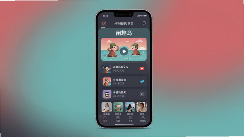 ��Ȥ������ƽ̨����Ԥ������������Ϊ�ֻ���Ļչʾapp��ҳ��������ͽ��䣬colour_palette: #FF6B6B #4ECDC4 #292F36
