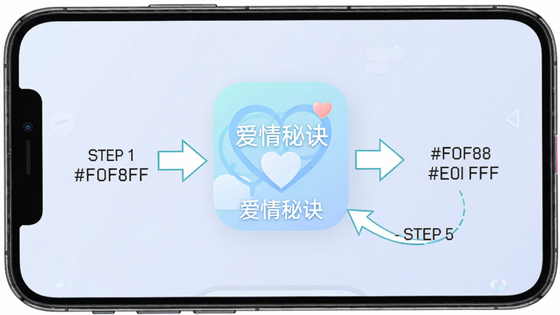 A screenshot showing the installation steps of '�����ؾ�' app on a smartphone with step-by-step arrows, clean white background, centred, colour_palette: #FFFFFF, #F0F8FF, #E0FFFF