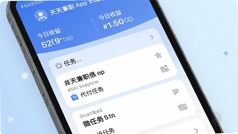 �����ְAPP������չʾ��������ʾ���ͽ������棬�в�Ϊ�����б����������������΢���񣬱���Ϊǳ��ɫ���䣬ɫ�ʷ��� #4A90D9 #FFFFFF #E8F0FE