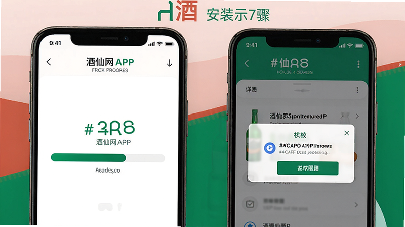 ������APP��װ����ʾ��ͼ��չʾ�ֻ���Ļ�ϵİ�װ��������Ȩ�޵�������ɫ���� #4CAF50 #FF5722 #FFFFFF