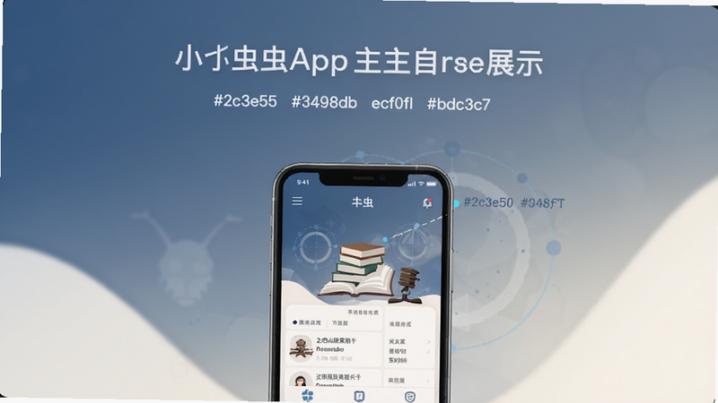 Сľ��App������չʾ����������ֻ�ģ����ʾӦ����ҳ������Ϊ��͵�ѧ�������䣬��ɫ���� #2c3e50 #3498db #ecf0f1 #bdc3c7 ��� #ffffff������ָ���ֻ�λ�ڻ�������ƫ�£������������ڱ�������